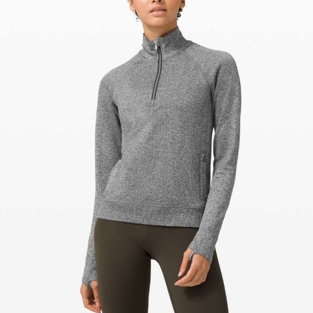 Lululemon Wool-blend Grey Half Zip Sz 6